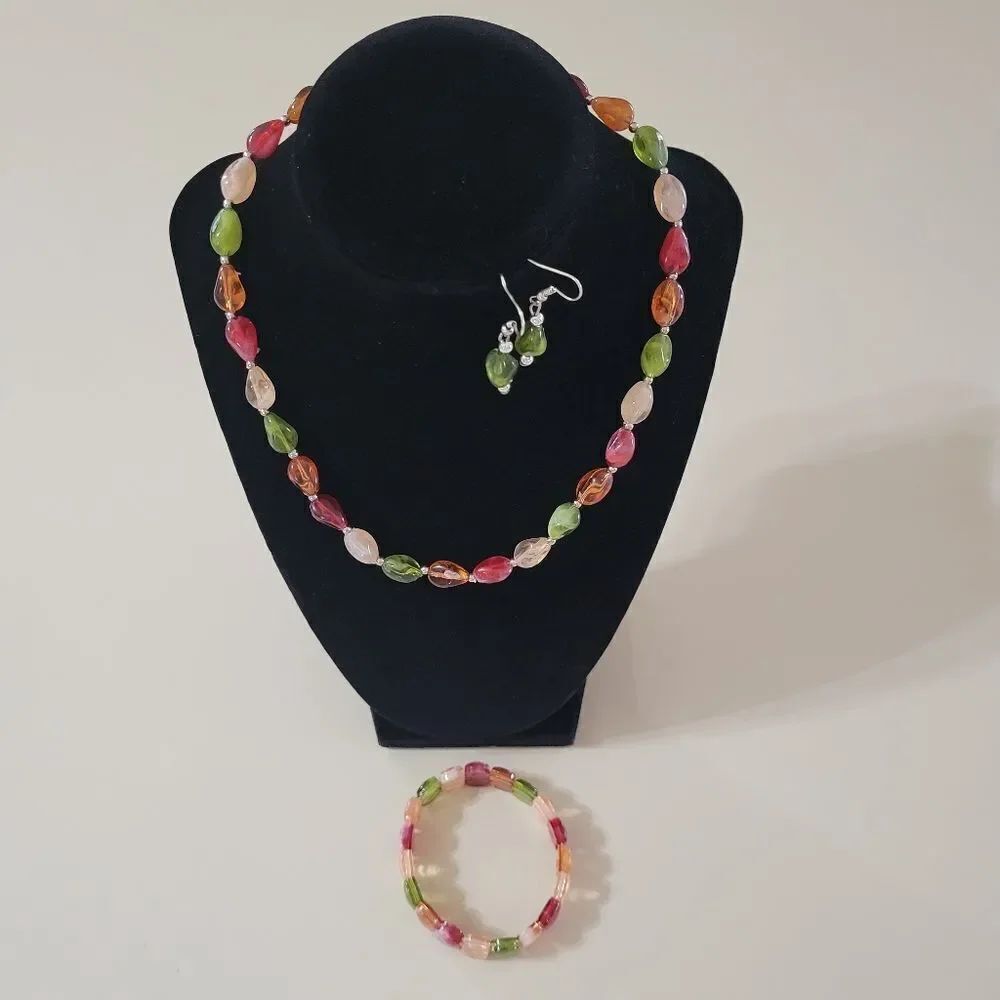 Multicolor Acrylic Faux Beaded Jewelry Set